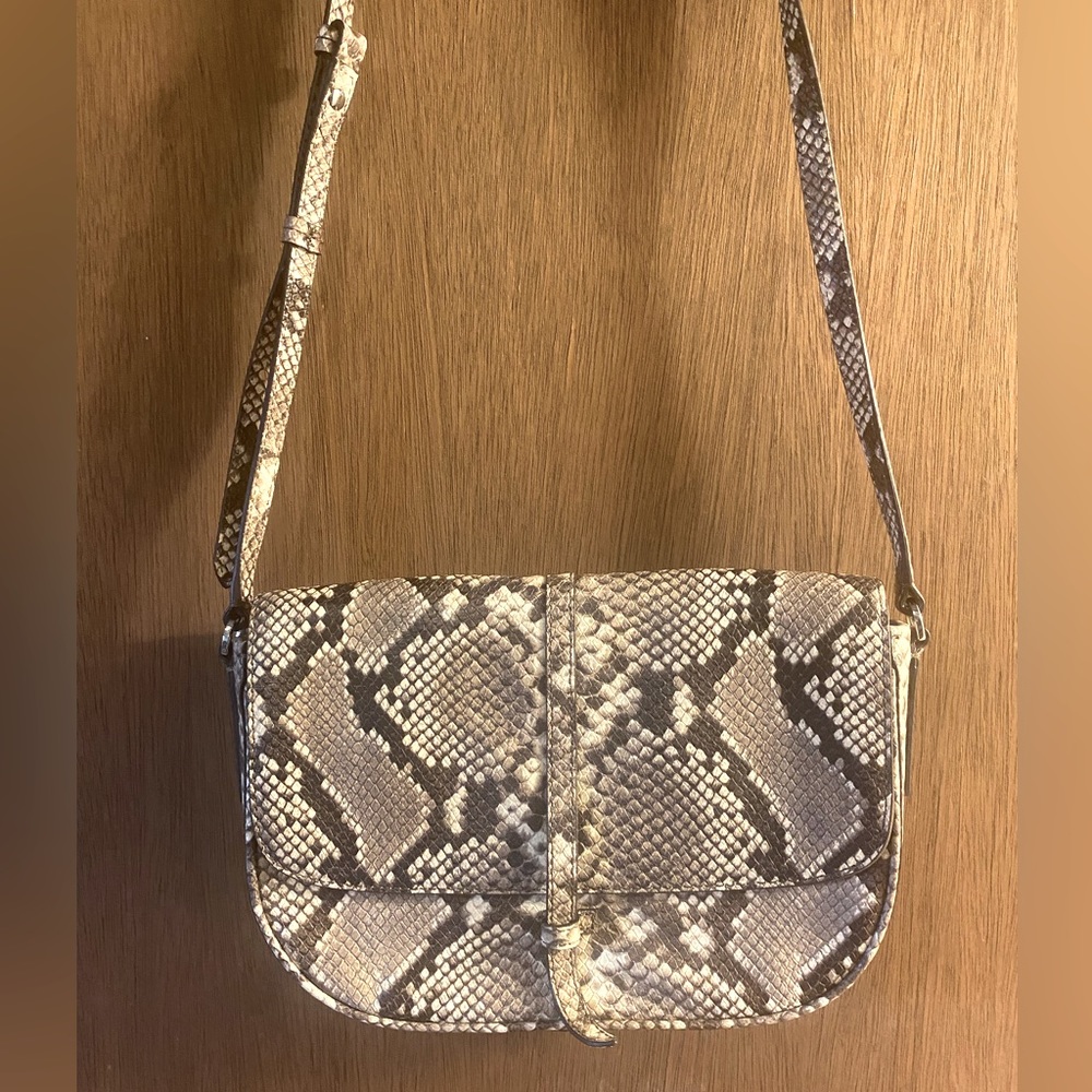 Banana Republic real leather snake effect crossbody bag NWT